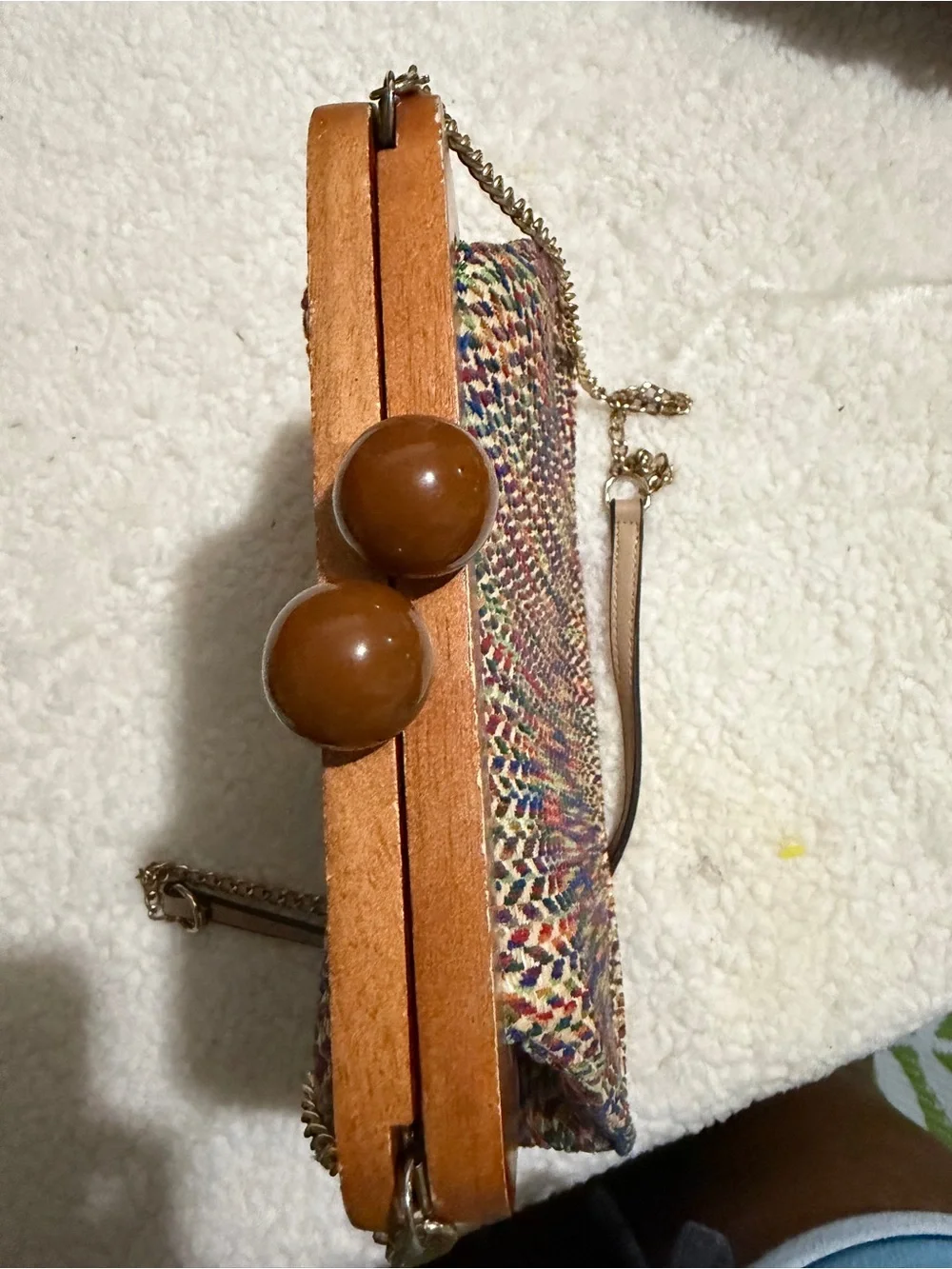 Multicolor Woven Frame Crossbody Bag